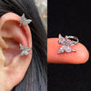 Adjustable Ear Cuff No Piercing with Cubic Zirconia Butterfly and Flower Designs - Image 49