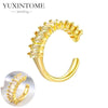 1PC Plated Gold Ear Cuff Earrings Ear Clip for Women Purple/Green/Turquoise No Pierced Earrings Jewel - Image 23
