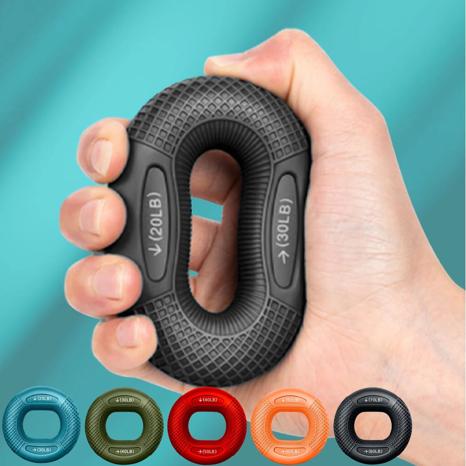 Silicone Finger Gripper Ring Hand Muscle Strengthener Ring Wrist Finger Trainer Exercise Carpal Expander Workout Fitness Device - Image 1