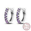 Silver Hoop Earrings Purple Zircon Flowers Butterflies Studs Earring For Women Wedding Engagement Gift - Image 21