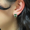 Prevent Allergy Green Zircons Earrings for Women Couple Vintage Punk Lucky English Letter Party Jewelry Gift - Image 6