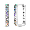 Sales Silver Earrings Rainbow Zirconium Square Hoop Earrings For Women Anniversary Wedding Jewelry Gifts - Image 1