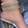 Hip Hop Iced Out Prong Cuban Link Chain Anklet For Women Gold Silver Color Prong Rhombus Cuban Anklets Bracelet Jewelry - Image 2