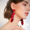 Flower Long Bohemian Drop Earrings for Women Red Petal Acrylic Tassel Hanging Earring Summer Jewelry Accessories - Image 1