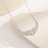 Angel Wing Pendant Necklace with Clear Stone Accents - Image 7
