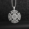 Retro Celtic Knot Pattern Disc Cross Pendant Necklace for Men Gothic Punk Street Jewelry Gift - Image 3