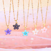 Flower Pendant Necklace for Women Romantic Cherry Blossom Gold Color Metal Chain Choker Party Wedding Neck Jewelry - Image 3