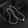 Double Layer Cubic Zirconia Pendant Anklet in Silver-Tone - Image 3