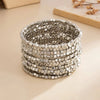 Layered Wide Bangle Bracelet with Acrylic Bead Accents - Image 13