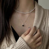 Silver Necklace Black Ball Simple Pendant Punk Geometric for Women Girl Jewelry Gift - Image 2