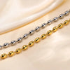 2mm-5mm Oval Beaded Bracelet Stackable, Gold Plated Stainless Steel Chain Bangle for Women - Image 3