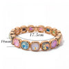 Summer 10mm Crystal Bangle For Women Gold Color Square Rhinestone Elastic Bracelets - Image 2