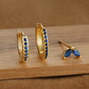 Three Piece Evil Eye Hoop Earring Set with Blue Stone Accents - Image 11