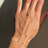 Metal Crystal Chain Finger Bracelet for Women Simple Gold Color Zircon Geometric Hand Chain Bracelet Wedding Jewelry Gift - Image 2