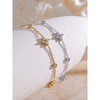Delicate Cubic Zirconia Flower Chain Thin Bracelet Bangle Stainless Steel Office Ladies Chic Jewelry Gift - Image 4