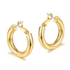 Women Gold Hoop Earrings Gold Plated Thick Gold Hoops Earrings With Silver Needles Gift for Women - Image 1