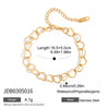Minimalist Gold Color Plated Stainless Steel Hammer Pattern Geometric Chain Bracelet Heart shaped Hollow out Stackabl - Image 10