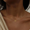 Cross Necklace for Women Gold Plated Small Cross Pendant Choker Simple Charm Chain Necklace Jewelry Religious Gift - Image 3