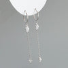 Silver Ear Needle Minimalist Tassel Hoop Earrings For Women Crystal Zircon Huggie Earring Jewelry - Image 14