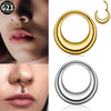 1pcs Titanium Silver&Gold Color Moon Septum Nose Ring Hinged Clicker Nipple Ring Ear Studs Lobe Cartilage Piercing Jewelry - Image 1