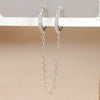 Women Stainless Steel Double Chain Hoop Earrings Crystal Tassel Earrings Party Wedding Jewelry Statement Gift - Image 5