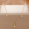 Vintage Stainless Steel Zircon Star Charms Necklaces For Women Elegant Gold Plated Chain Necklace Choker Jewelry - Image 6