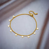 316L Stainless Steel Golden Ocean Series Zircon Pearl Tassel Pendant Anklets Lady Foot Chain Jewelry Gift - Image 8