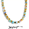 Light Color Stone Beads Handmade Necklace for Women Stainless Steel Metal Women Jewelry Gala Gift - Image 1