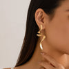 Irregular Metal Twisted Long Drop Earrings for Women Geometric Gold Color Waves Earrings Jewelry - Image 4
