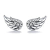 Silver Hip Hop Vintage Couples Creative Angel Wings Stud Earrings Women Punk CZ Studs Birthday Jewelry Gift - Image 8