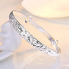 Silver Big Bangles Bracelet Cute Charms for Women Lady Jewelry Adjustment Cuff Wedding - Image 8
