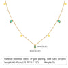 Retro Green Zircon Pendant Necklace For Women, Crystal Stone Chain Stainless Steel Gold Plated Birthday Gifts - Image 8