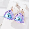 Big Colorful Stone Women's Frop Earrings Rose Gold Color Unique Jewelry Accessories - Image 1