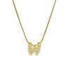Cute English Letter Initial Necklace Gold Plated Zircon Paved Necklace Puffy Bubble Letter Necklace for Women - Image 16