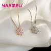 Silver Pendant Necklaces Shining Snowflake Crystal Zircon Necklace for Women Girls Wedding Party Jewelry Gift - Image 3