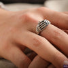 Qeenkiss Silver Vintage Hand Eye Rings for Men Male Birthday Wedding Party Christmas Boyfriend Father Gifts - Image 4