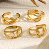 Line Opening Series Ring Knotted Coil Gold Plated Stainless Steel Long-lasting Color Daily Versatile - Image 4