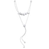 NiNice Stainless Steel Necklace Double-layer Pendant Tassel Cubic Zirconia Design Gift - Image 7