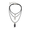 3Pcs/Set Goth Boho Pentagonal Star Crystal Leather Wax Thread Chain Necklace for Women Multilayer Choker Halloween Jewelry Gifts - Image 6