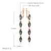 Geometric Colorful Zircon Long Dangle Earrings for Women Accessories Rose Gold Color Daily Jewelry - Image 2