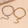 Minimalist Paper Clip Cross Buckle Bracelet 316L Stainless Steel Accessories Gold Plated Bracelets for Women - Image 2