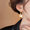 High End Gold Color Metal Circle Pearl Hoop Earrings Temperament Ear Jewelry Gothic Earrings for Women's Accessories - Image 3