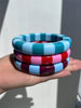 Color-Blocked Striped Resin Bracelet Minimalist Dopamine-Hunting Girl Color Palette Stylish Charm Women's Layered Jewelry - Image 2