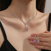 3 Wedding Season Women's Droplet Necklace and Earring Set Banquet Party Accessories 4055 - Image 4