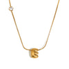 Zircon Bubble 26 Letters Necklace Stacked Jewelry Gold Plated Stainless Steel For Women Charm - Image 29