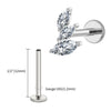 Titanium 16G Cluster Marquise CZ Tragus Helix Stud Conch Lobe Rook Cartilage Leaf Climber Flat Back Labret - Image 18
