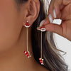 Moving Santa Claus Tassel Dangle Earrings for Women Santa Christmas Tree Asymmetric Long Chain Earrings Jewelry Gift - Image 7