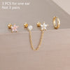 Three-Piece Floral Stud Earring Set with Linked Details - Image 12