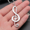 61 x 22 mm Musical Note Pendant Necklace in Antique Silver-Tone with 45 cm or 70 cm Chain - Image 1