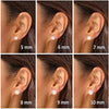 Round Imitation Pearl Stud Earrings 5mm to 10mm - Image 3